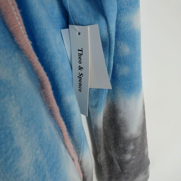 Theo & Spence Tie-Dye Hooded Sweatshirt V-Neck Pullover Medium NWT $68 - Picture 4 of 5
